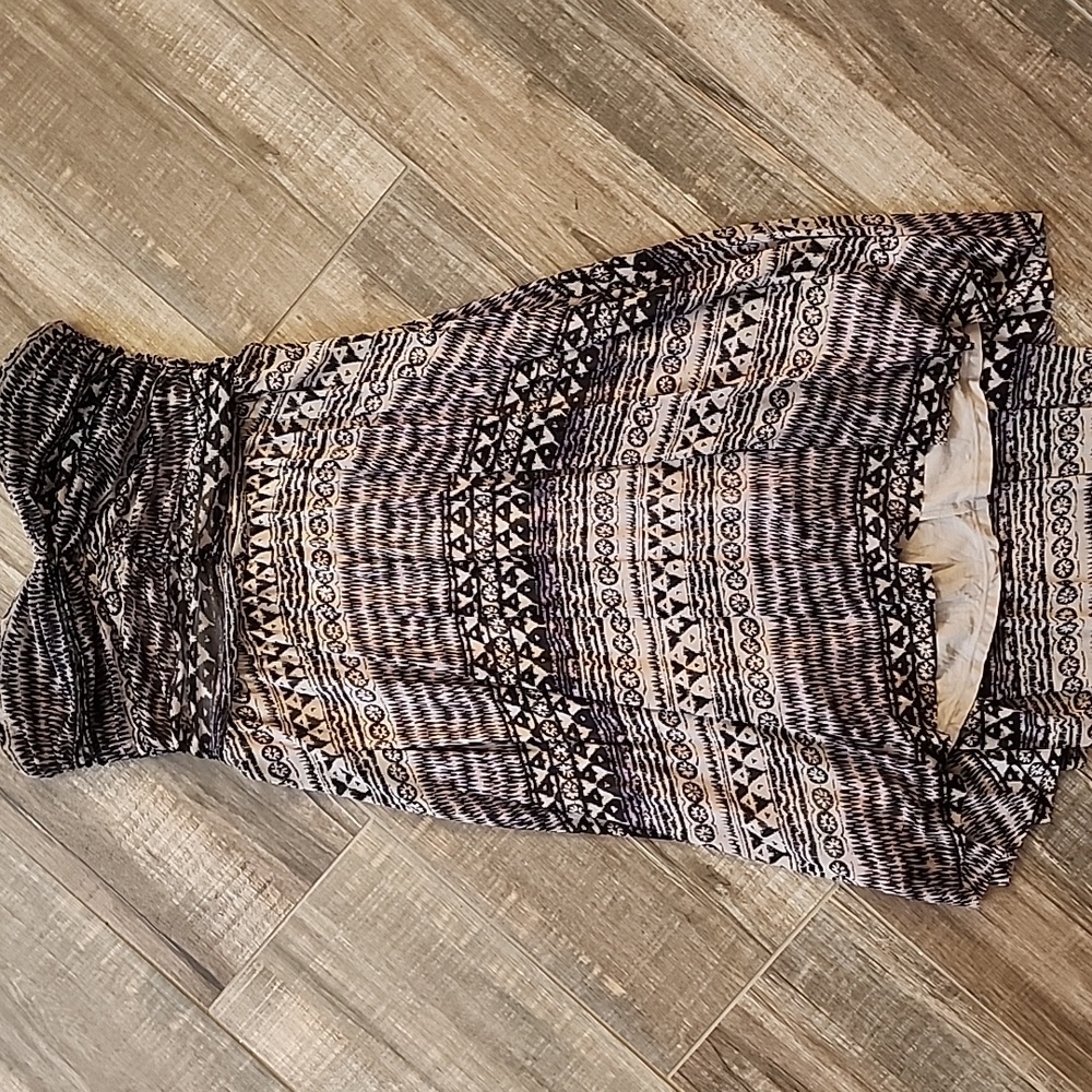 Free People Watercolor Mesh Strapless Dress High Low Hem Small
